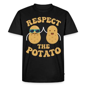 Drôle de jeu de mots de pomme de terre de légumes-racines - T-shirt Premium bio Homme - noir - Devant - Nico (187cm)