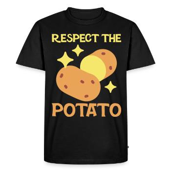 Drôle de jeu de mots de pomme de terre de légumes-racines - T-shirt Premium bio Homme - noir - Devant - Nico (187cm)