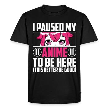 Mis en pause mon anime otaku anime cadeau - T-shirt Premium bio Homme - noir - Devant - Nico (187cm)