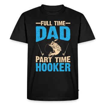 Papa Vêtements de pêche Cadeau de fête des pères - T-shirt Premium bio Homme - noir - Devant - Nico (187cm)