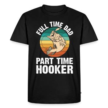 Papa Vêtements de pêche Cadeau de fête des pères - T-shirt Premium bio Homme - noir - Devant - Nico (187cm)