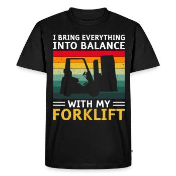Forklift Driver Forklift Forklift Driver - Men's Premium Organic T-Shirt - black - Front - Nico (187cm)