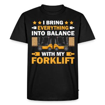 Forklift Driver Forklift Forklift Driver - Men's Premium Organic T-Shirt - black - Front - Nico (187cm)