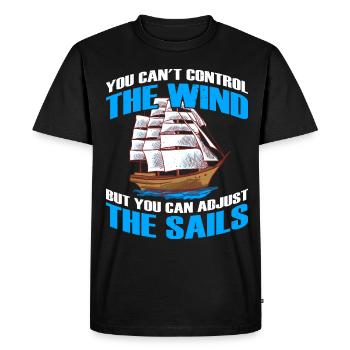 Captain Boat License Sailing Boat - Men's Premium Organic T-Shirt - black - Front - Nico (187cm)