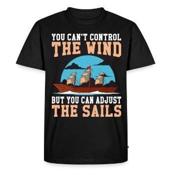 Captain Boat License Sailing Boat - Men's Premium Organic T-Shirt - black - Front - Nico (187cm)