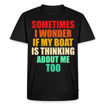 Captain Boat License Sailing Boat - Men's Premium Organic T-Shirt - black - Front - Nico (187cm)
