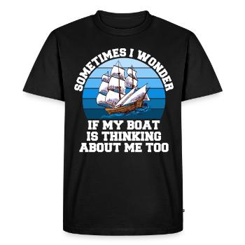 Captain Boat License Sailing Boat - Men's Premium Organic T-Shirt - black - Front - Nico (187cm)
