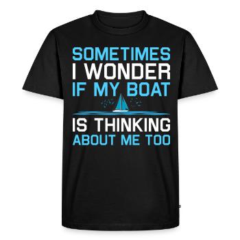 Captain Boat License Sailing Boat - Men's Premium Organic T-Shirt - black - Front - Nico (187cm)
