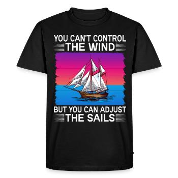 Captain Boat License Sailing Boat - Men's Premium Organic T-Shirt - black - Front - Nico (187cm)