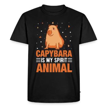 Capybara rongeur capybara capybara - T-shirt Premium bio Homme - noir - Devant - Nico (187cm)