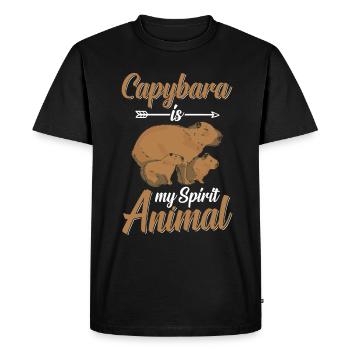Capybara rongeur capybara capybara - T-shirt Premium bio Homme - noir - Devant - Nico (187cm)