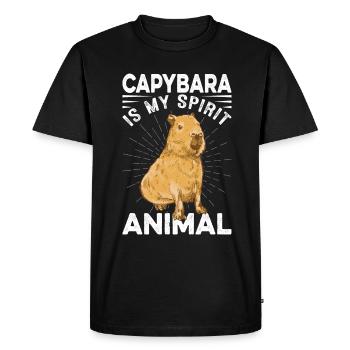 Capybara rongeur capybara capybara - T-shirt Premium bio Homme - noir - Devant - Nico (187cm)