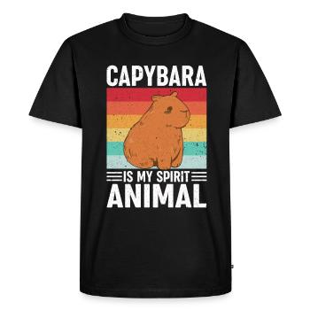 Capybara rongeur capybara capybara - T-shirt Premium bio Homme - noir - Devant - Nico (187cm)