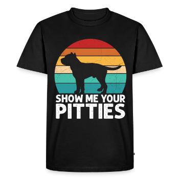 Pitbull Bulldog Terrier Chien Chien Chien Amoureux - T-shirt Premium bio Homme - noir - Devant - Nico (187cm)