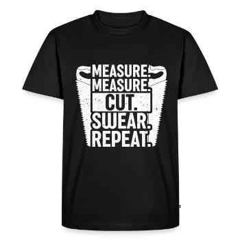 Wood turning, wood turners, carpenters, carpenters - Men's Premium Organic T-Shirt - black - Front - Nico (187cm)