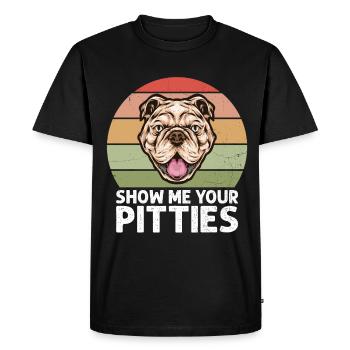 Pitbull Bulldog Terrier Chien Chien Chien Amoureux - T-shirt Premium bio Homme - noir - Devant - Nico (187cm)