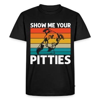 Pitbull Bulldog Terrier Chien Chien Chien Amoureux - T-shirt Premium bio Homme - noir - Devant - Nico (187cm)
