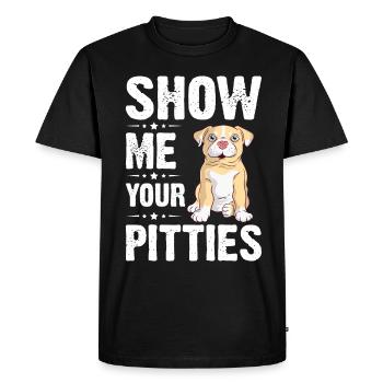 Pitbull Bulldog Terrier Chien Chien Chien Amoureux - T-shirt Premium bio Homme - noir - Devant - Nico (187cm)