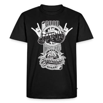 Guitare rock star - T-shirt Premium bio Homme - noir - Devant - Nico (187cm)