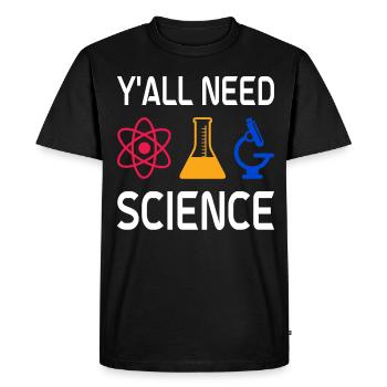 Scientist, physicist, chemist, teacher - Men's Premium Organic T-Shirt - black - Front - Nico (187cm)