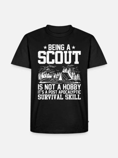 At være spejder er ikke en hobbyspejdergave - Herre Premium økologisk T-shirt - sort