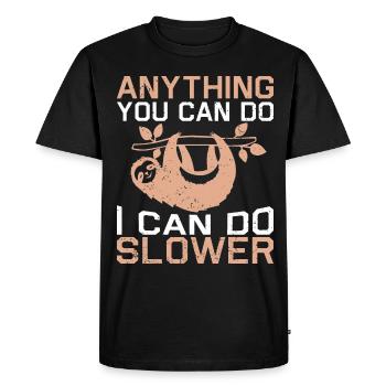 Sloth Sleep Saying - Men's Premium Organic T-Shirt - black - Front - Nico (187cm)