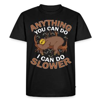 Sloth Sleep Saying - Men's Premium Organic T-Shirt - black - Front - Nico (187cm)
