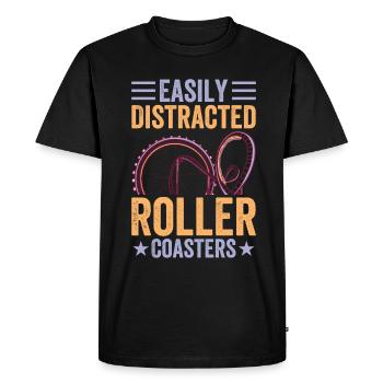 Citation de parc à thème pour un amateur de parcs à thème - T-shirt Premium bio Homme - noir - Devant - Nico (187cm)