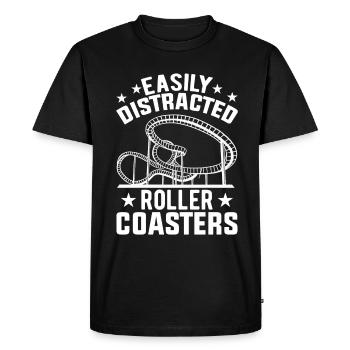 Citation de parc à thème pour un amateur de parcs à thème - T-shirt Premium bio Homme - noir - Devant - Nico (187cm)
