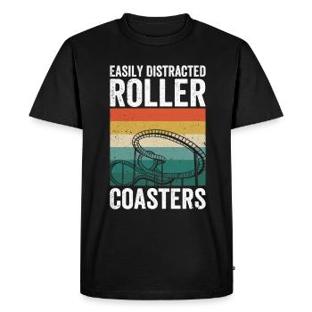 Citation de parc à thème pour un amateur de parcs à thème - T-shirt Premium bio Homme - noir - Devant - Nico (187cm)