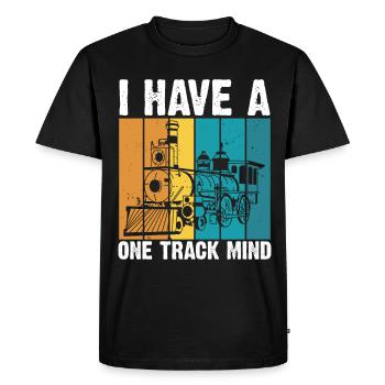 Train Single Line Mind Railroad Locomotive - T-shirt Premium bio Homme - noir - Devant - Nico (187cm)
