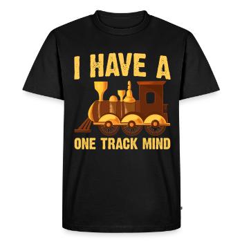 Train Single Line Mind Railroad Locomotive - T-shirt Premium bio Homme - noir - Devant - Nico (187cm)