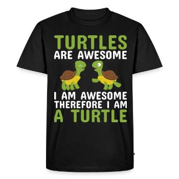 Turtles -Sea Turtle -Hawaiian - Men's Premium Organic T-Shirt - black - Front - Nico (187cm)