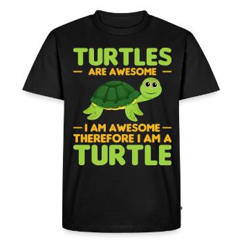 Turtles -Sea Turtle -Hawaiian - Men's Premium Organic T-Shirt - black - Front - Nico (187cm)