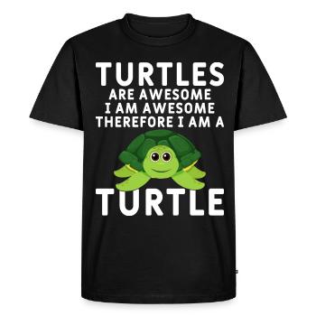Turtles -Sea Turtle -Hawaiian - Men's Premium Organic T-Shirt - black - Front - Nico (187cm)
