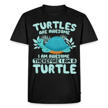 Turtles -Sea Turtle -Hawaiian - Men's Premium Organic T-Shirt - black - Front - Nico (187cm)