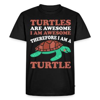 Turtles -Sea Turtle -Hawaiian - Men's Premium Organic T-Shirt - black - Front - Nico (187cm)