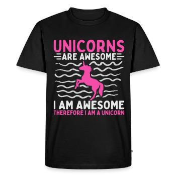 Unicorns are great, I'm a unicorn - Men's Premium Organic T-Shirt - black - Front - Nico (187cm)