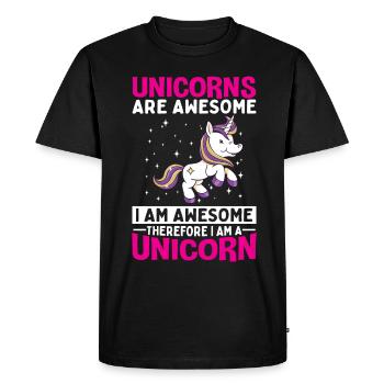 Unicorns are great, I'm a unicorn - Men's Premium Organic T-Shirt - black - Front - Nico (187cm)