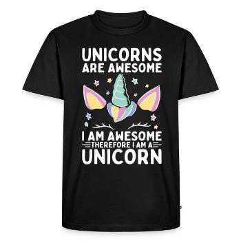 Unicorns are great, I'm a unicorn - Men's Premium Organic T-Shirt - black - Front - Nico (187cm)