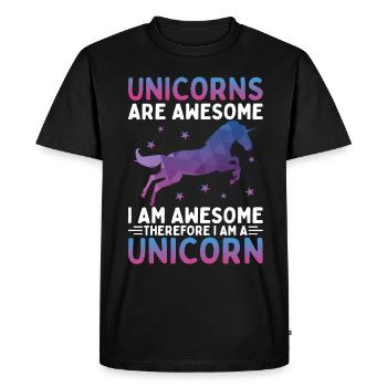 Unicorns are great, I'm a unicorn - Men's Premium Organic T-Shirt - black - Front - Nico (187cm)
