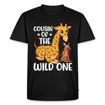Cousin of the Wild Zoo Birthday Safari Jungle - Men's Premium Organic T-Shirt - black - Front - Nico (187cm)