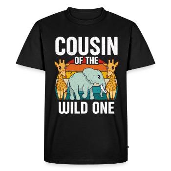 Cousin of the Wild Zoo Birthday Safari Jungle - Men's Premium Organic T-Shirt - black - Front - Nico (187cm)