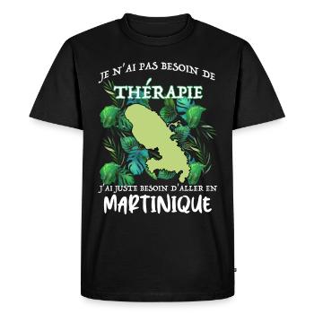 Martinique Bonne Thérapie Humour Homme Ou Femme - T-shirt Premium bio Homme - noir - Devant - Nico (187cm)