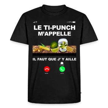 Papa Apéro Antilles Ti Punch Rum - Men's Premium Organic T-Shirt - black - Front - Nico (187cm)