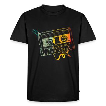 Cassette Retro Costume 80s & 90s - Men's Premium Organic T-Shirt - black - Front - Nico (187cm)