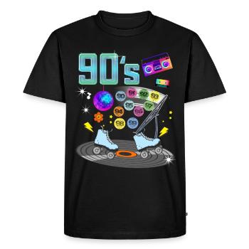 90s Vintage Auto Vignette Men or Women - Men's Premium Organic T-Shirt - black - Front - Nico (187cm)