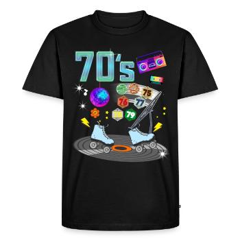 70s Vintage Auto Vignette Men or Women - Men's Premium Organic T-Shirt - black - Front - Nico (187cm)
