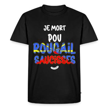 Drapeau La Réunion Homme Femme Cuisine Rougail - T-shirt Premium bio Homme - noir - Devant - Nico (187cm)