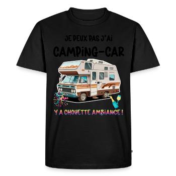 Motorhome Man Women Owl Aperitif - Men's Premium Organic T-Shirt - black - Front - Nico (187cm)